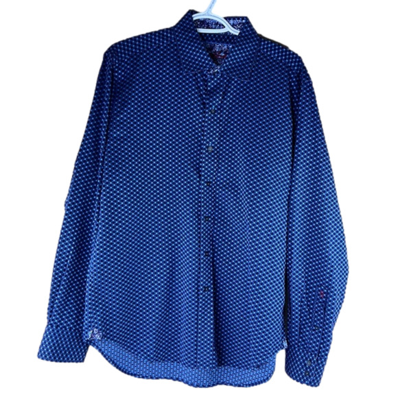 Robert Graham blue & white button down classic fit button down shirt - Picture 1 of 10